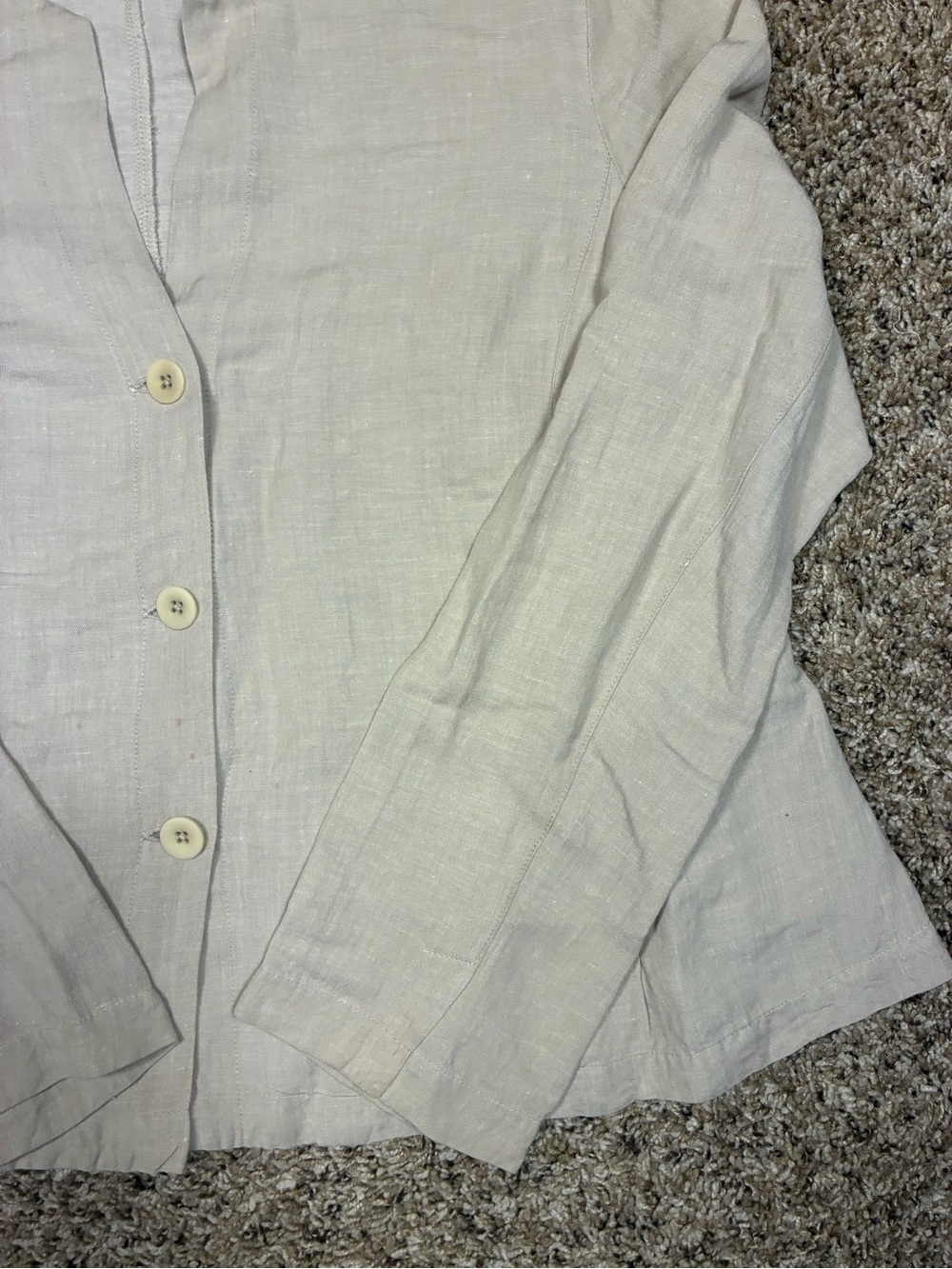 Eileen Fisher Linen Blend 3 Button Lightweight Jacket - Picture 8 of 10